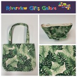 Medium Tote Bag - Leaves on Cream Medium Tote Bag - Leaves on Cream